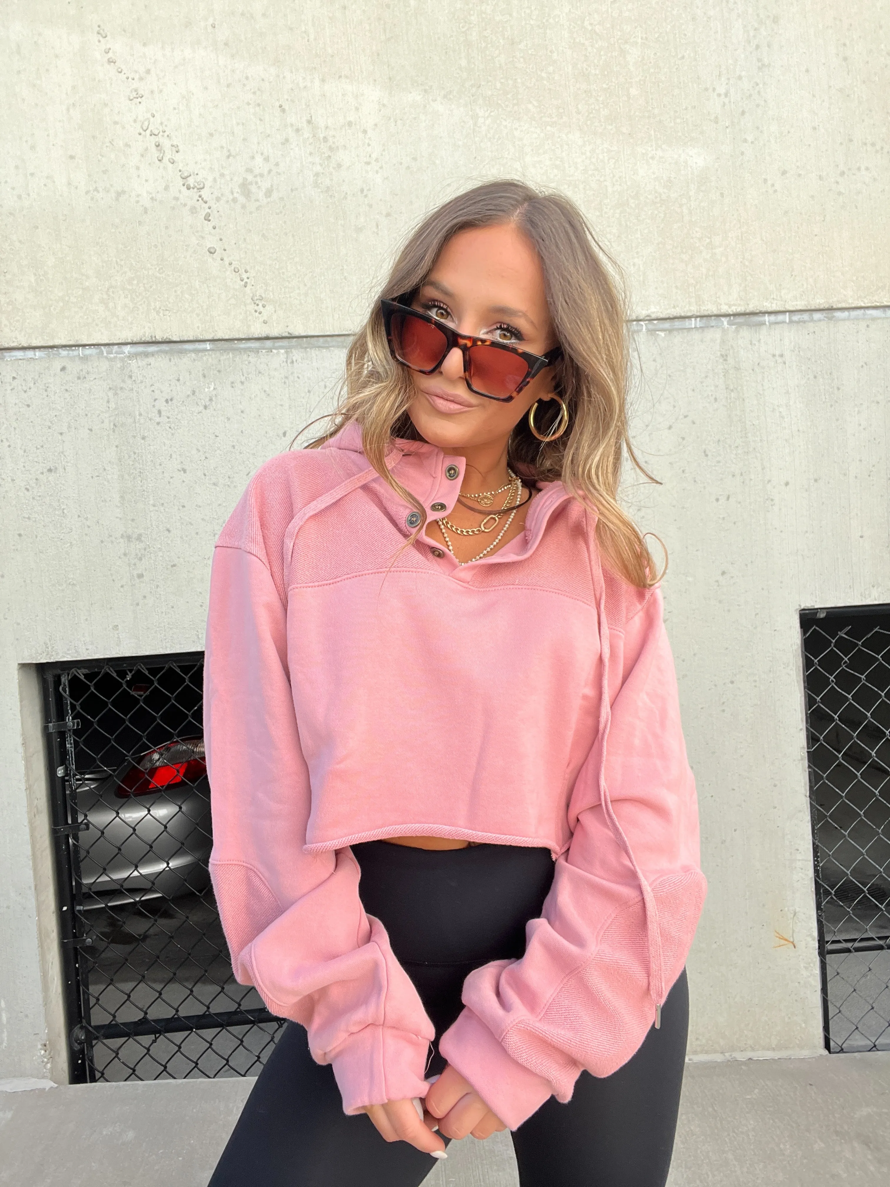 Pink Into You Cropped Hoodie sold by Chic by Ally B product image thumbnail 2