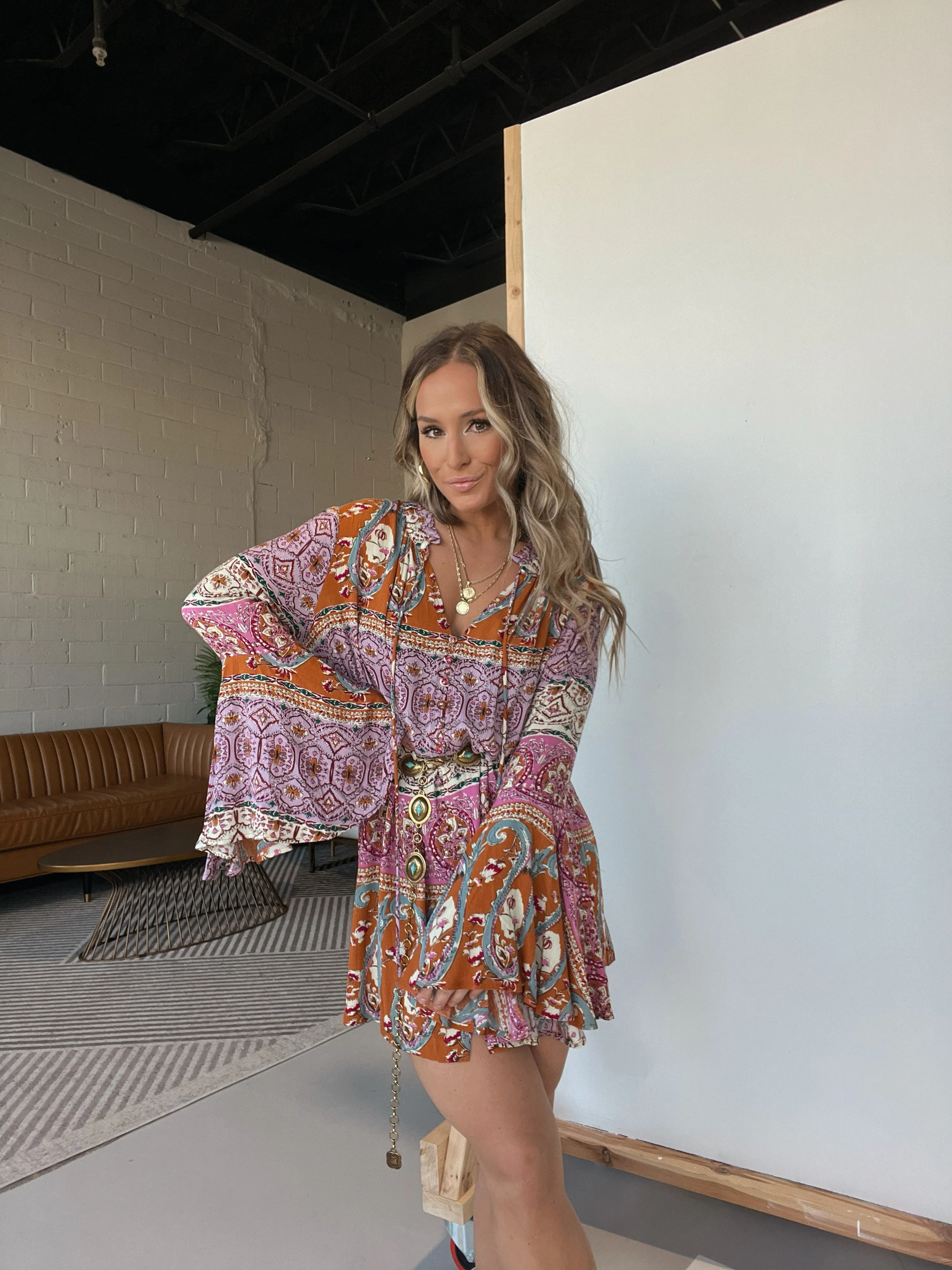 Alexandra Boho Flare Sleeve Dress sold by Chic by Ally B product image thumbnail 3