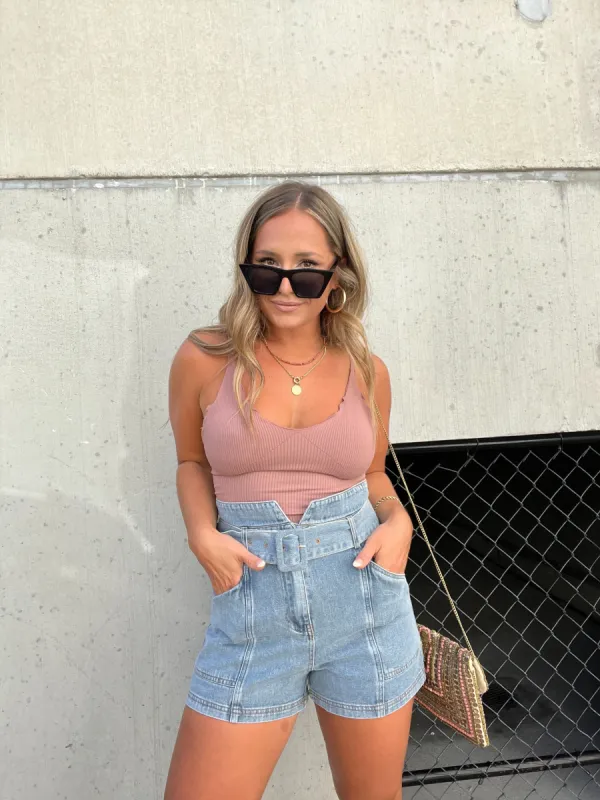 BELTED HIGH WAISTED SHORT SHORTS sold by Chic by Ally B