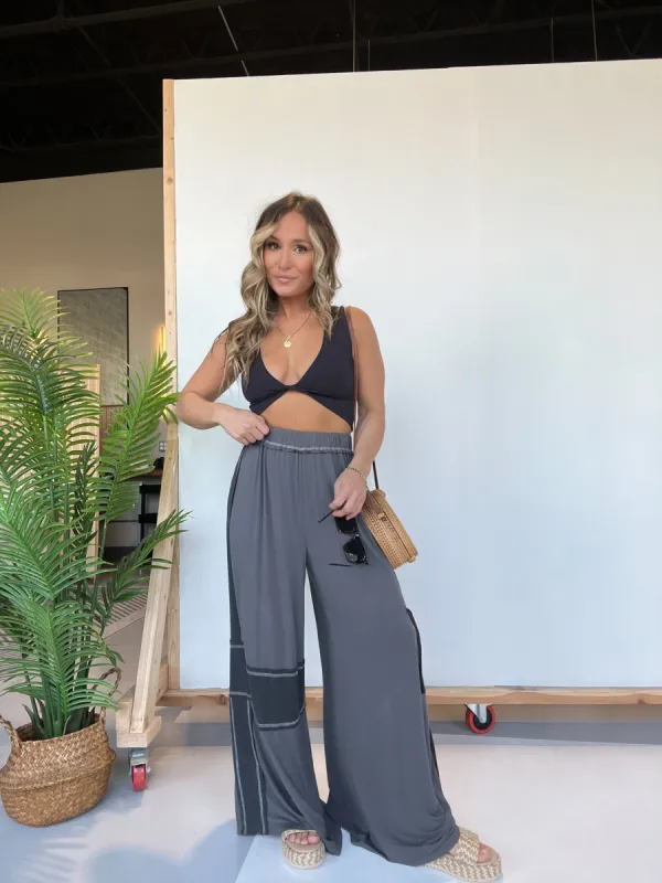 Relaxed Mornings Lounge Pants Charcoal sold by Chic by Ally B