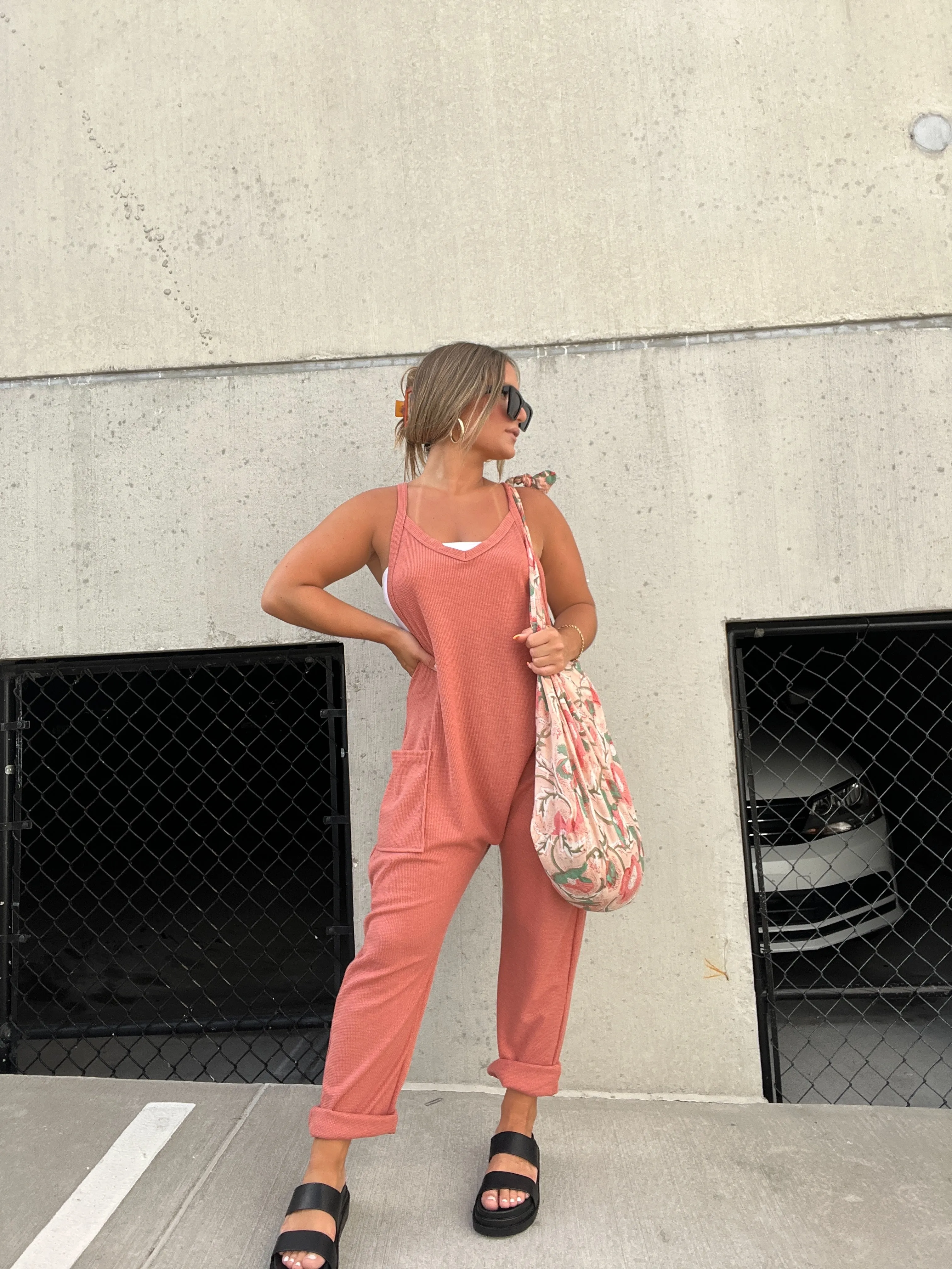 RUST RELAXED FIT JUMPSUIT sold by Chic by Ally B product image thumbnail 2