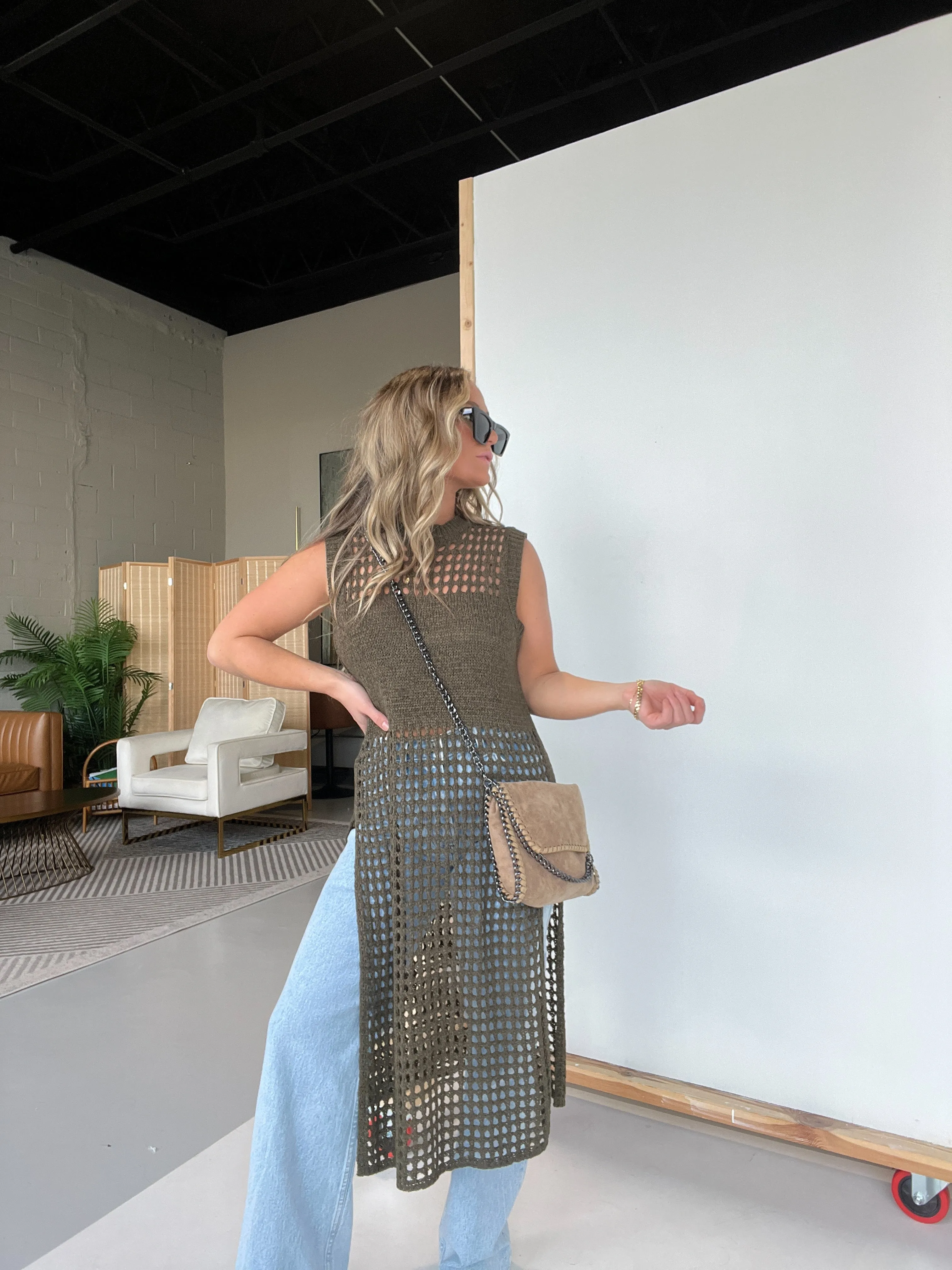 Lover Crochet Top Dark Olive sold by Chic by Ally B product image thumbnail 3