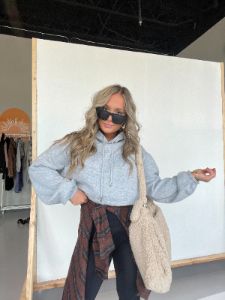 Overtime Hoodie Heather Grey sold by Chic by Ally B