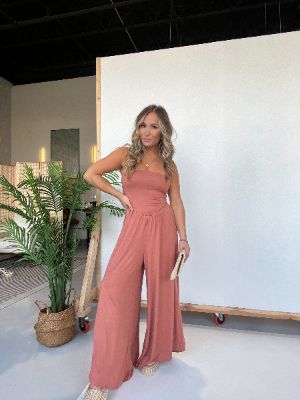 Getaway Car Jumpsuit Copper sold by Chic by Ally B