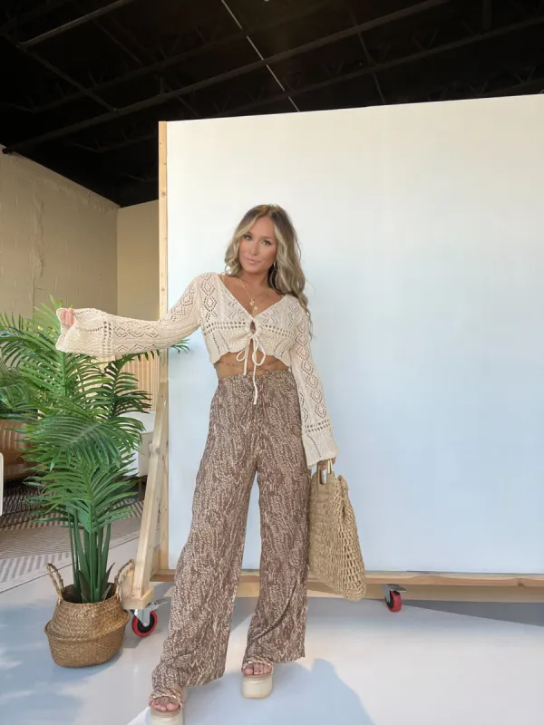 Out Late Boho Pants Mocha sold by Chic by Ally B