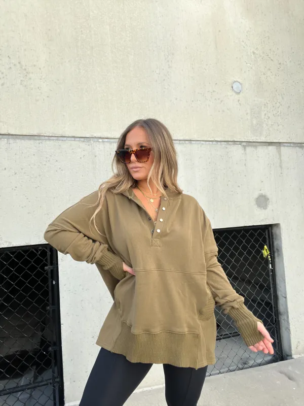 FIRST CLASS HOODIE OLIVE sold by Chic by Ally B