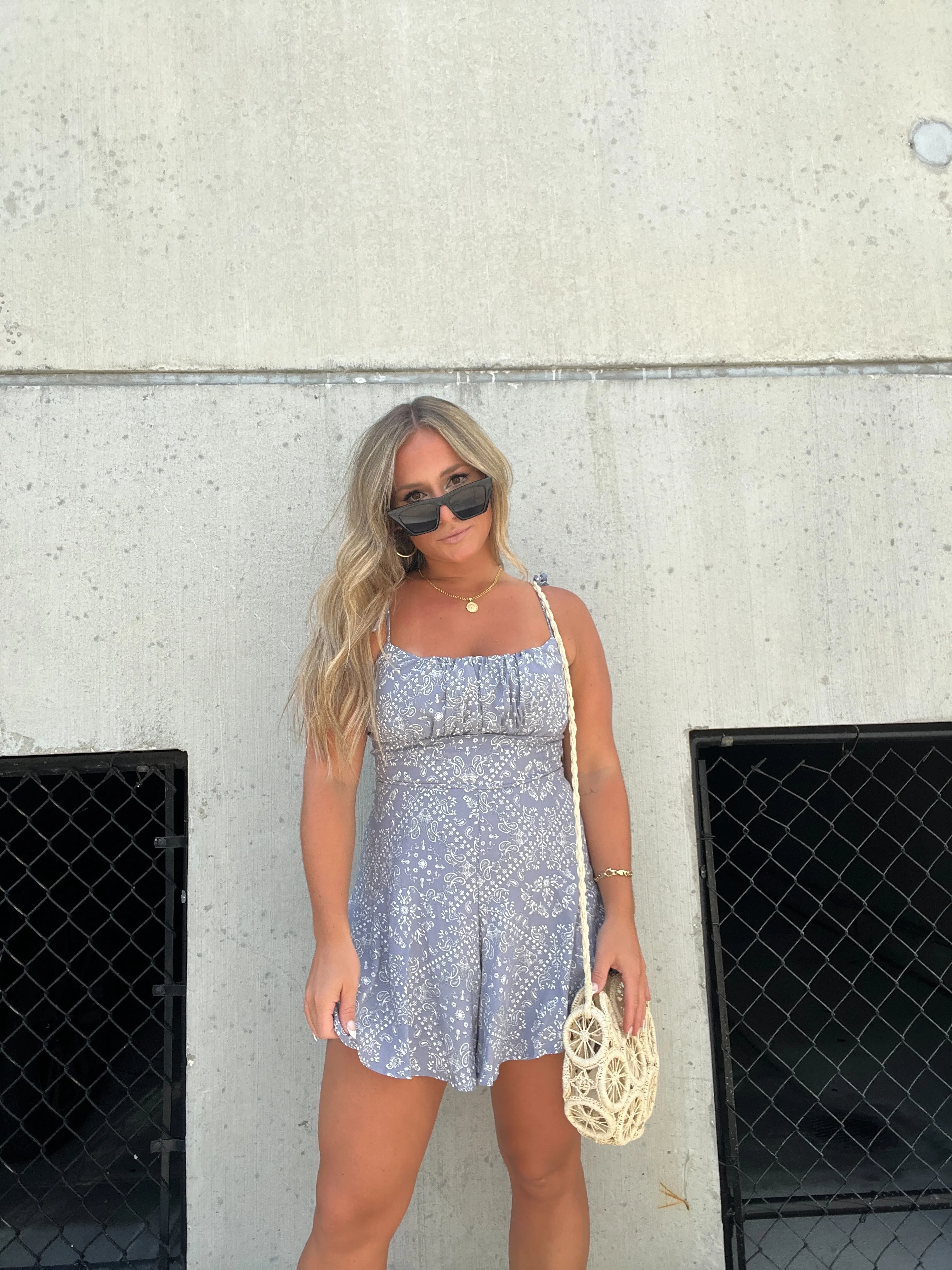 JULIET SUMMER ROMPER DUSTY BLUE sold by Chic by Ally B product image thumbnail 4