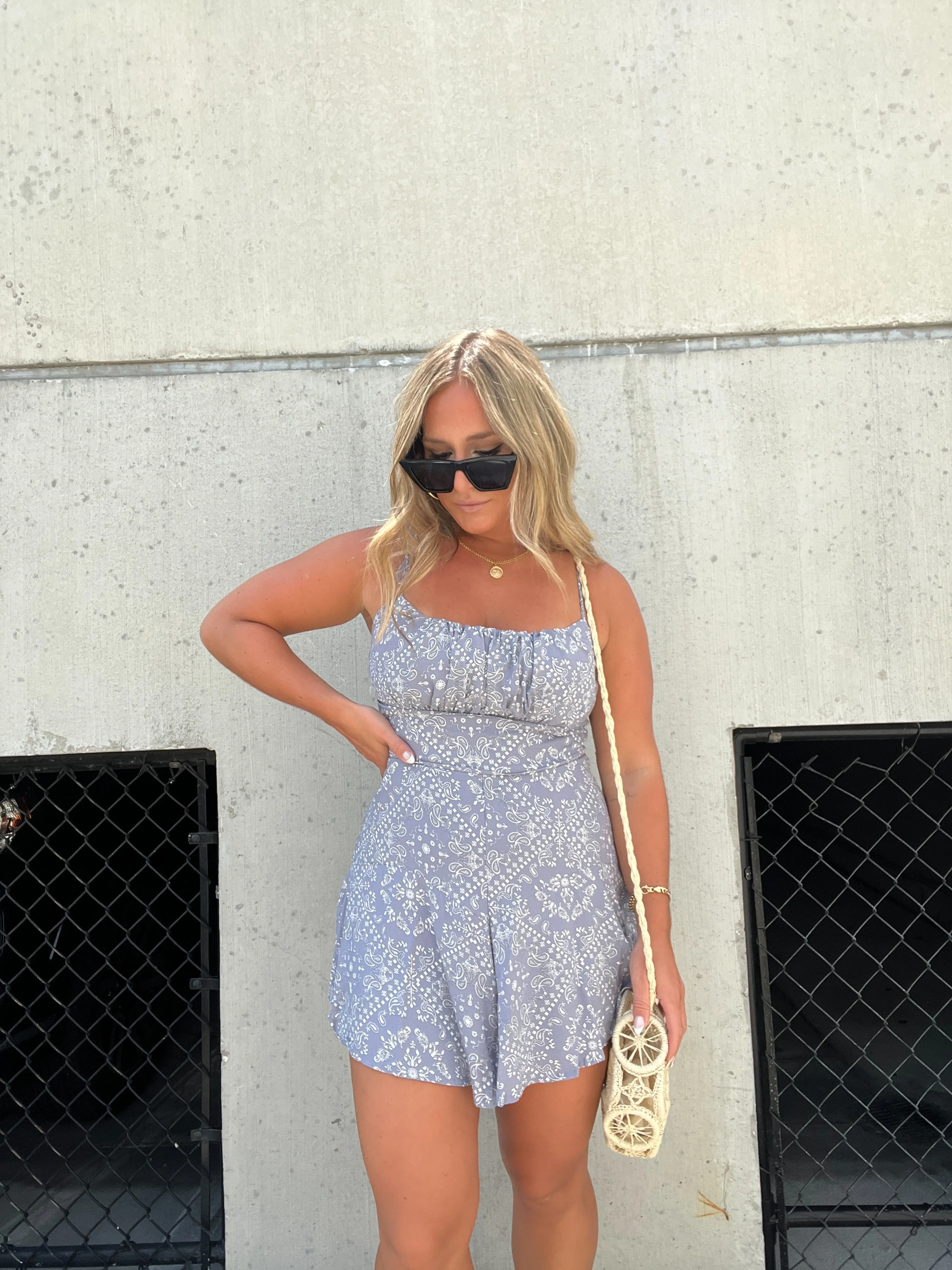 JULIET SUMMER ROMPER DUSTY BLUE sold by Chic by Ally B product image thumbnail 3