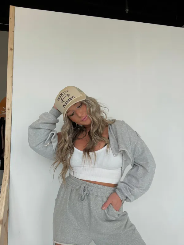 Weekend Forecast Trucker Hat Beige sold by Chic by Ally B