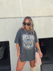 1978 Eagle Distressed Tee Slate sold by Chic by Ally B