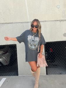 1978 Eagle Distressed Tee Slate sold by Chic by Ally B