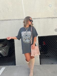 1978 Eagle Distressed Tee Slate sold by Chic by Ally B