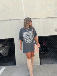 1978 Eagle Distressed Tee Slate sold by Chic by Ally B