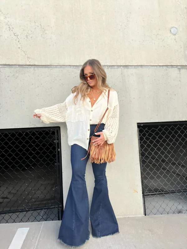 FLARE WITH ME JEANS DK DENIM sold by Chic by Ally B