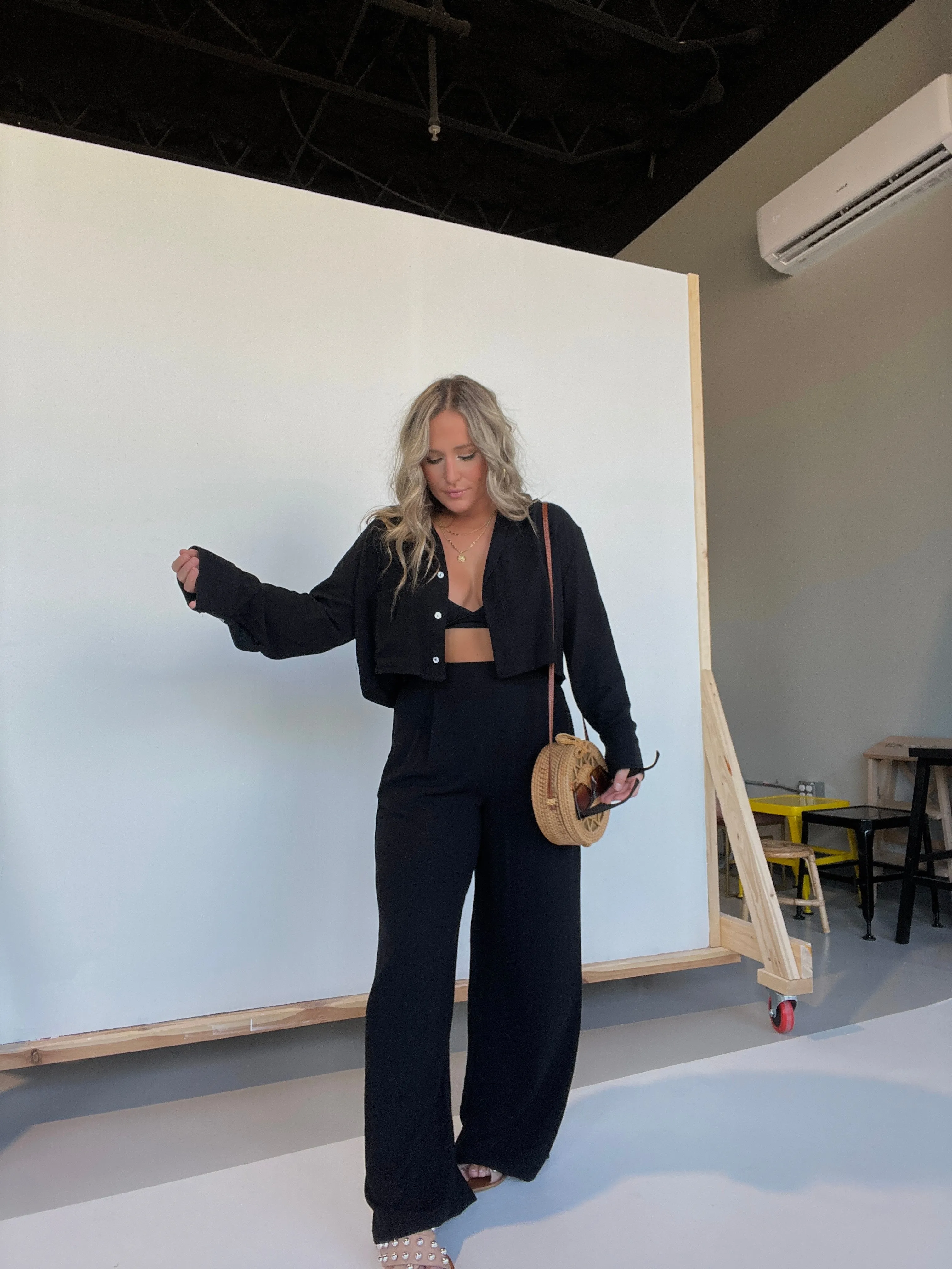 Autumn Breeze Woven Pants Black (Set) sold by Chic by Ally B