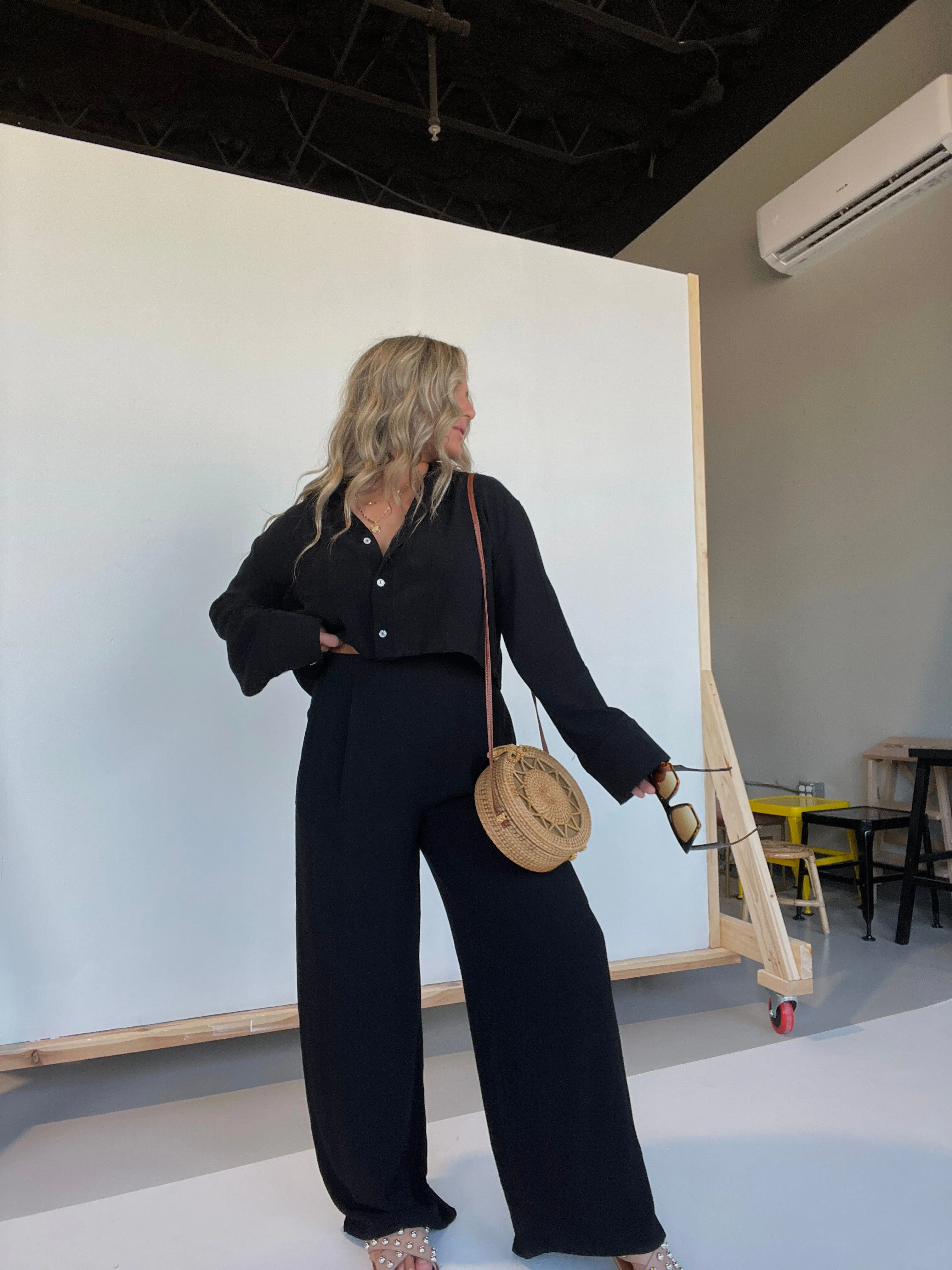 Autumn Breeze Woven Pants Black (Set) sold by Chic by Ally B product image thumbnail 3