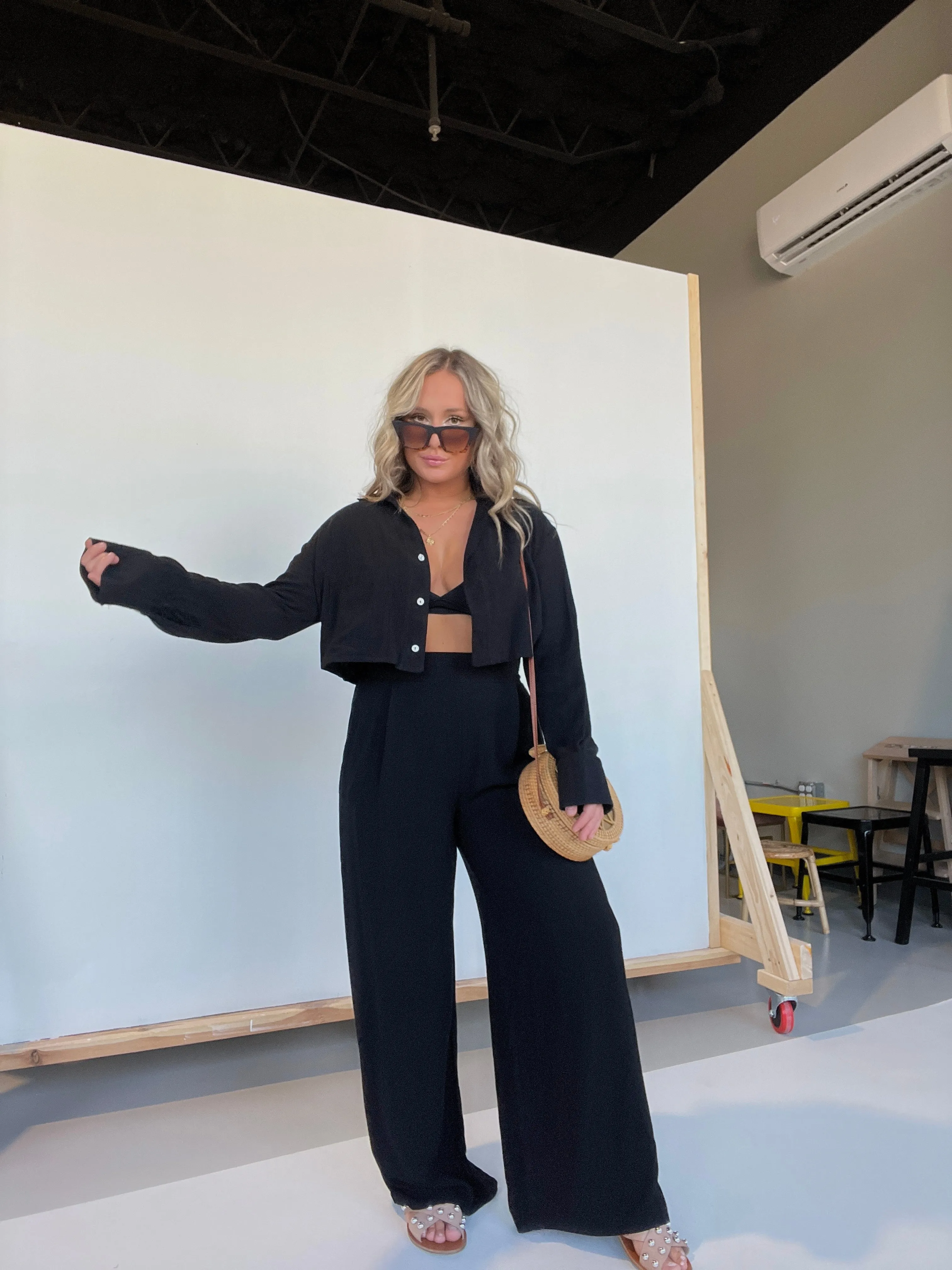 Autumn Breeze Woven Pants Black (Set) sold by Chic by Ally B product image thumbnail 5