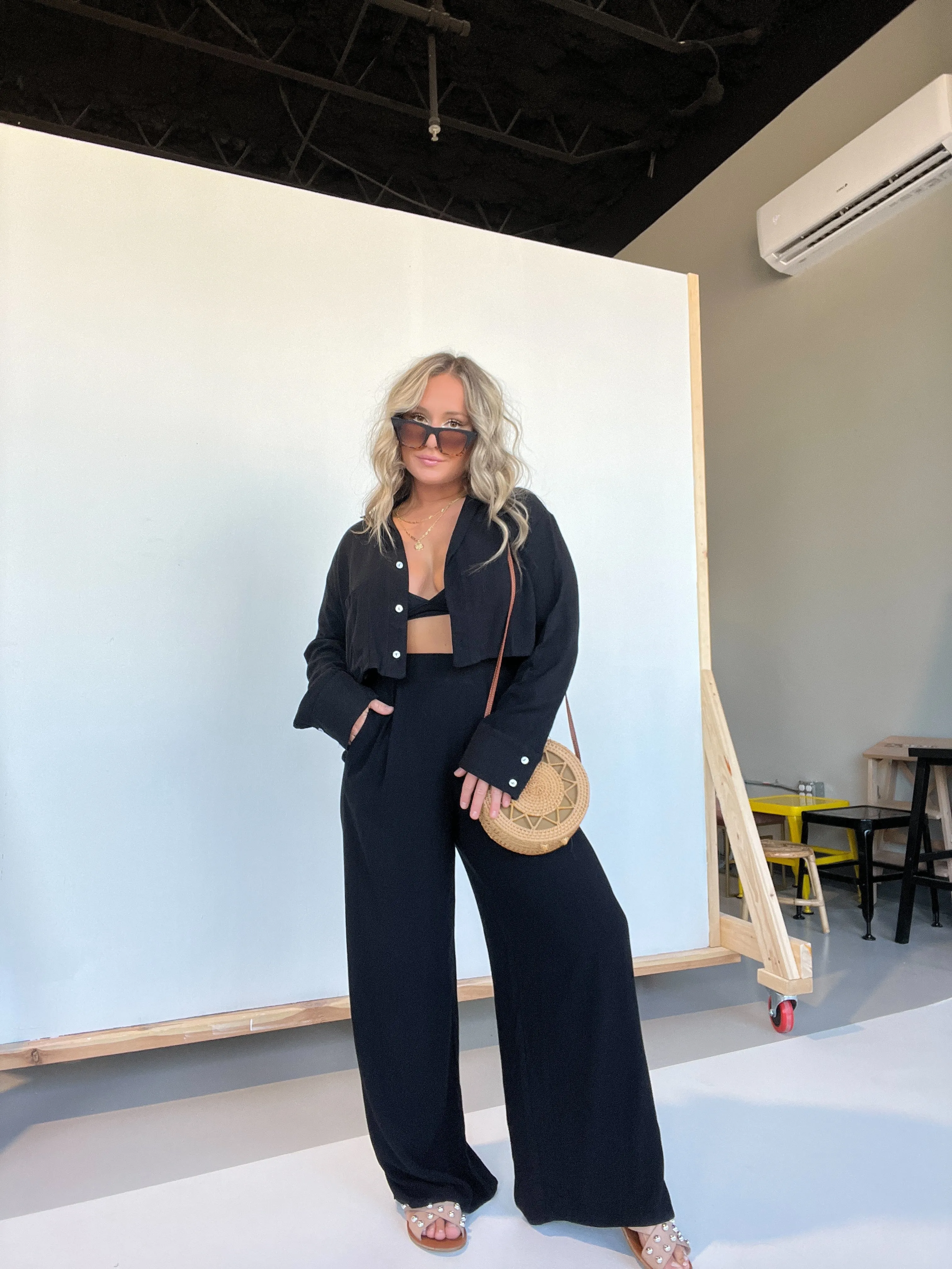 Autumn Breeze Woven Pants Black (Set) sold by Chic by Ally B product image thumbnail 4