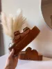 Blowout Stacked Double Strap Slides Tan Pu sold by Chic by Ally B