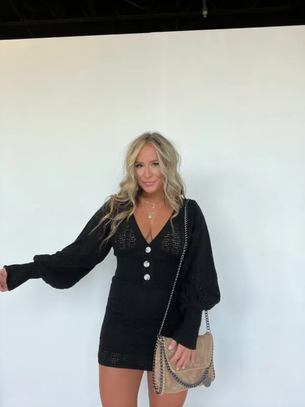 Black Sweater Weather Knit Dress sold by Chic by Ally B