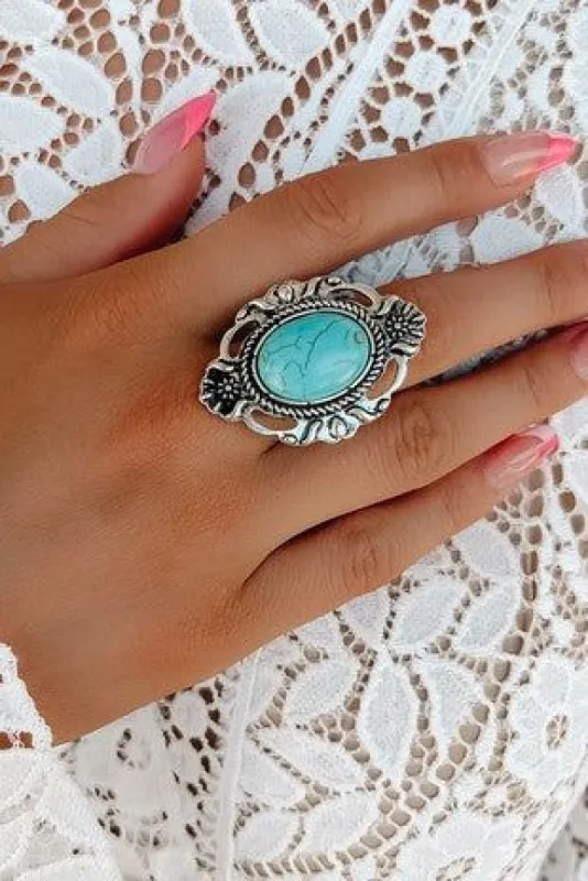 TURQUOISE CHUNKY RING sold by Chic by Ally B