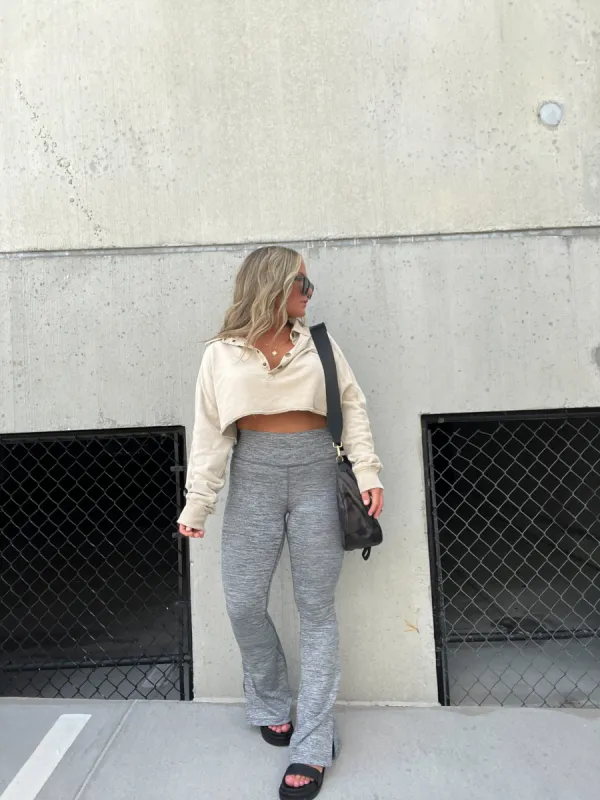 Heather Grey Run With Me Slit Leggings sold by Chic by Ally B