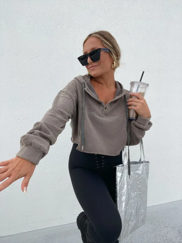 INTO YOU CROPPED HOODIE GREY sold by Chic by Ally B