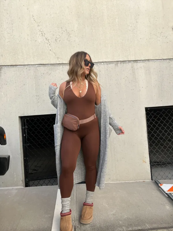 ESSENTIAL JUMPSUIT COCOA sold by Chic by Ally B