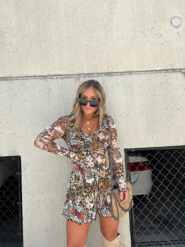 Mica Floral Mesh Romper sold by Chic by Ally B