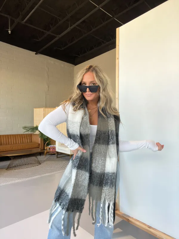 Black & White Mixed Scarf sold by Chic by Ally B