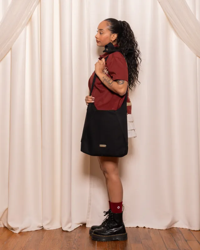 Tongue Tied | Black Tote Bag made by Carmico