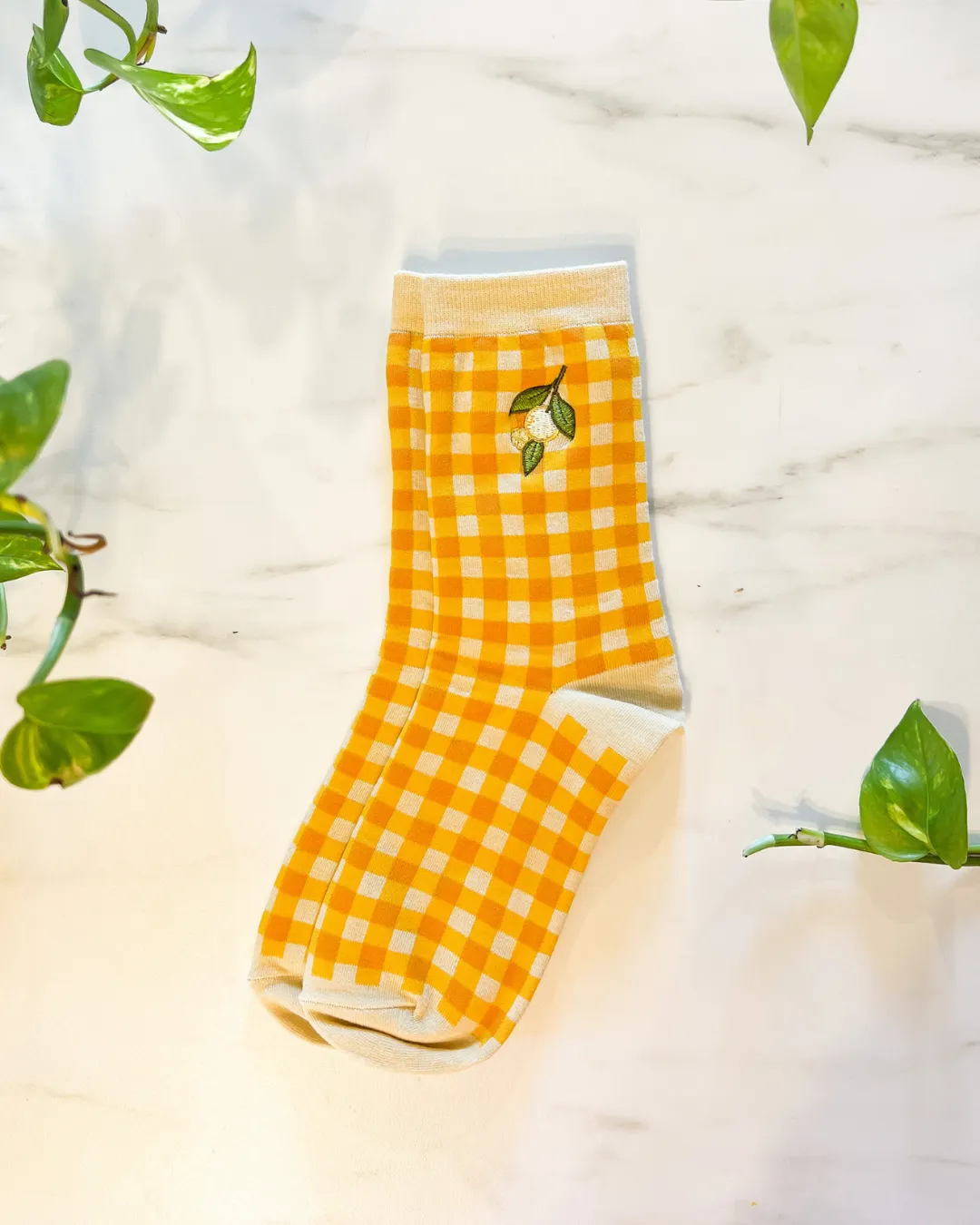 Clementine Gingham Socks | Embroidered sold by Carmico