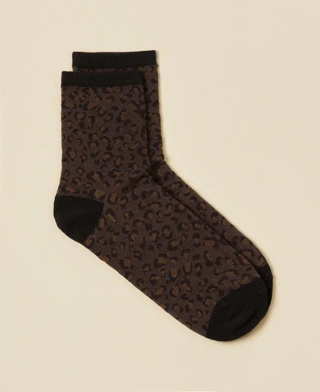 Women's Leopard Jacquard-Knit Cotton Socks sold by Somatchi