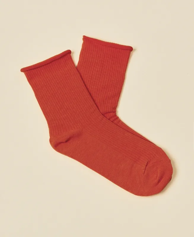 Women's Cotton Socks Weekend - Papaya sold by Somatchi
