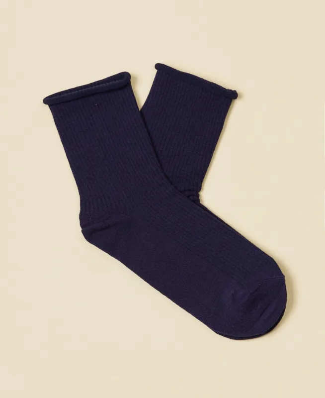 Women's Cotton Socks Weekend - Navy sold by Somatchi