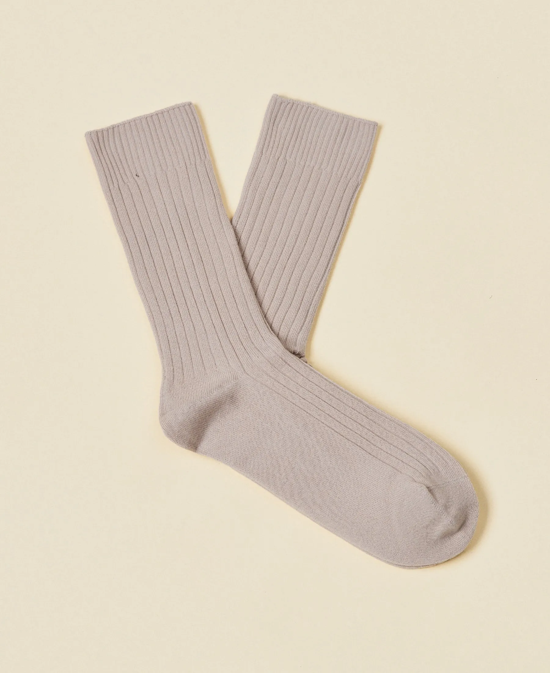Women's Organic Cotton Ribbed Socks Journal - Light Beige sold by Somatchi