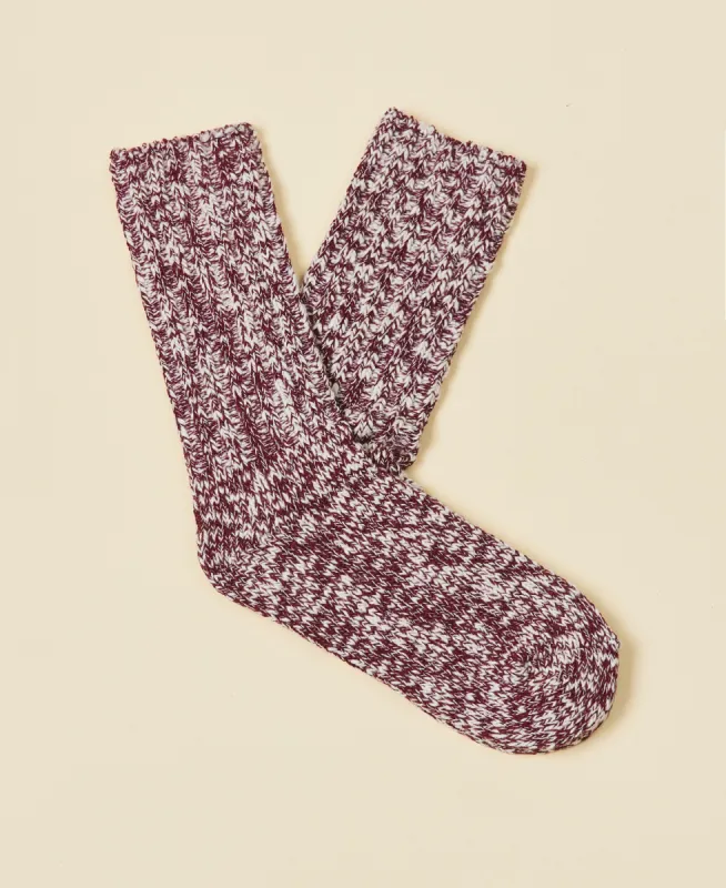 Women's Mélange Rugged Socks - Burgundy sold by Somatchi