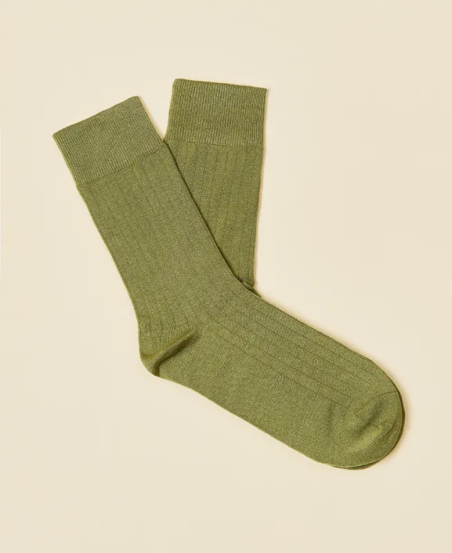 Women's Mercerized Cotton Sock Audrey - Olive sold by Somatchi