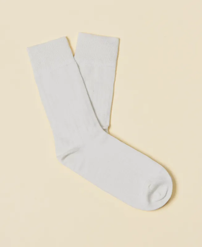 Women's Mercerized Cotton Sock Audrey - White sold by Somatchi