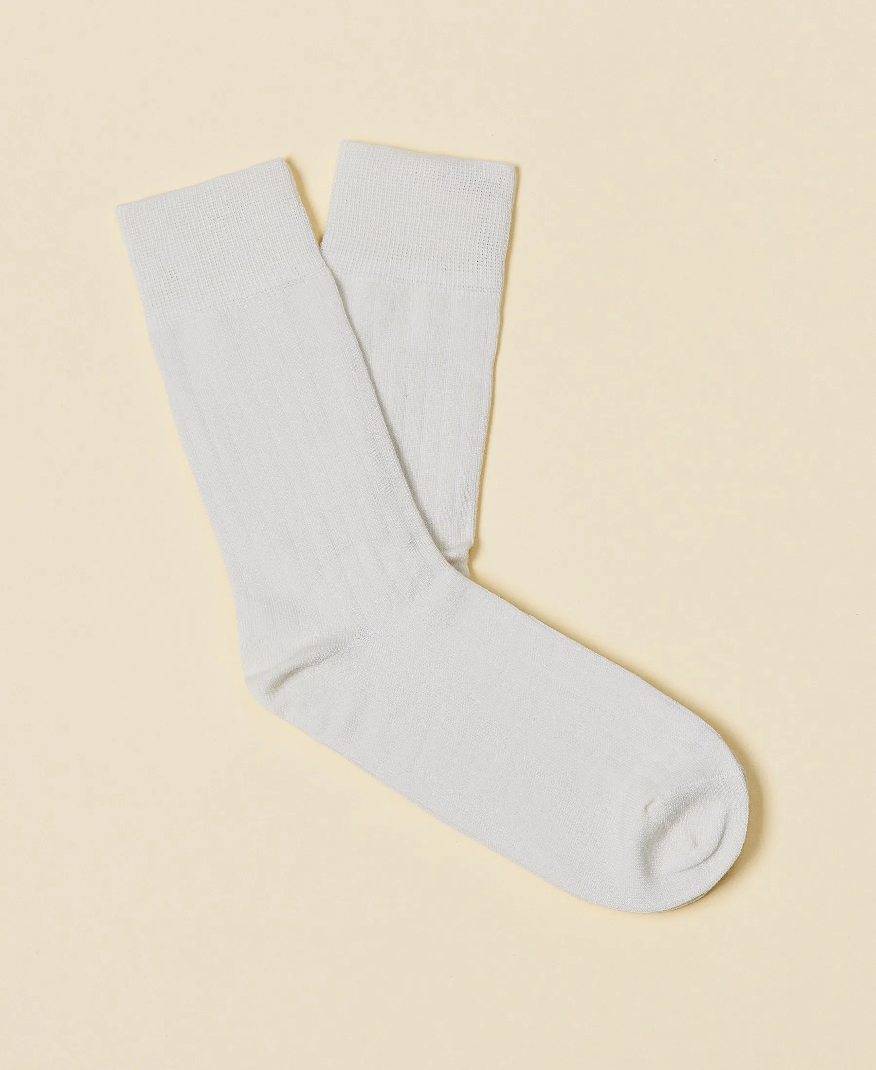 Women's Mercerized Cotton Sock Audrey - White sold by Somatchi