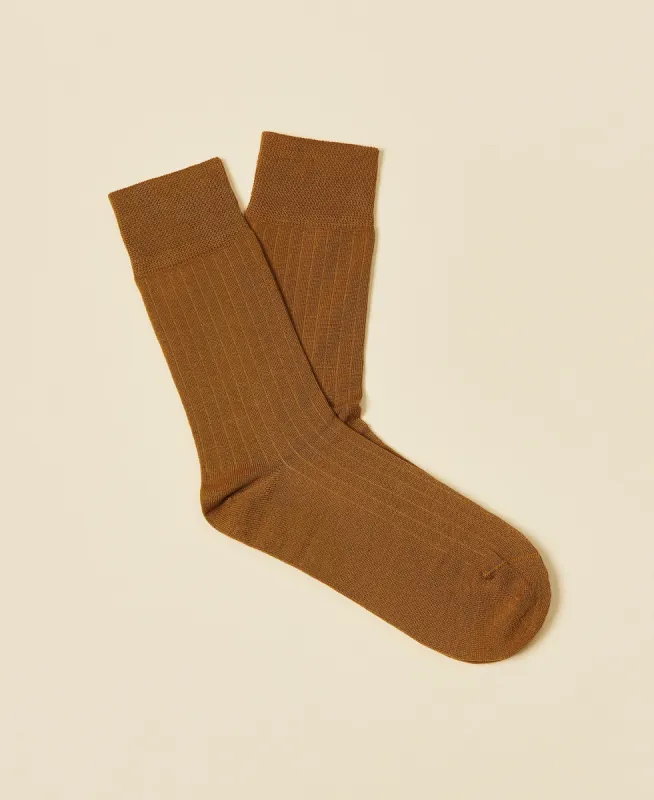 Women's Mercerized Cotton Sock Audrey - Chestnut sold by Somatchi