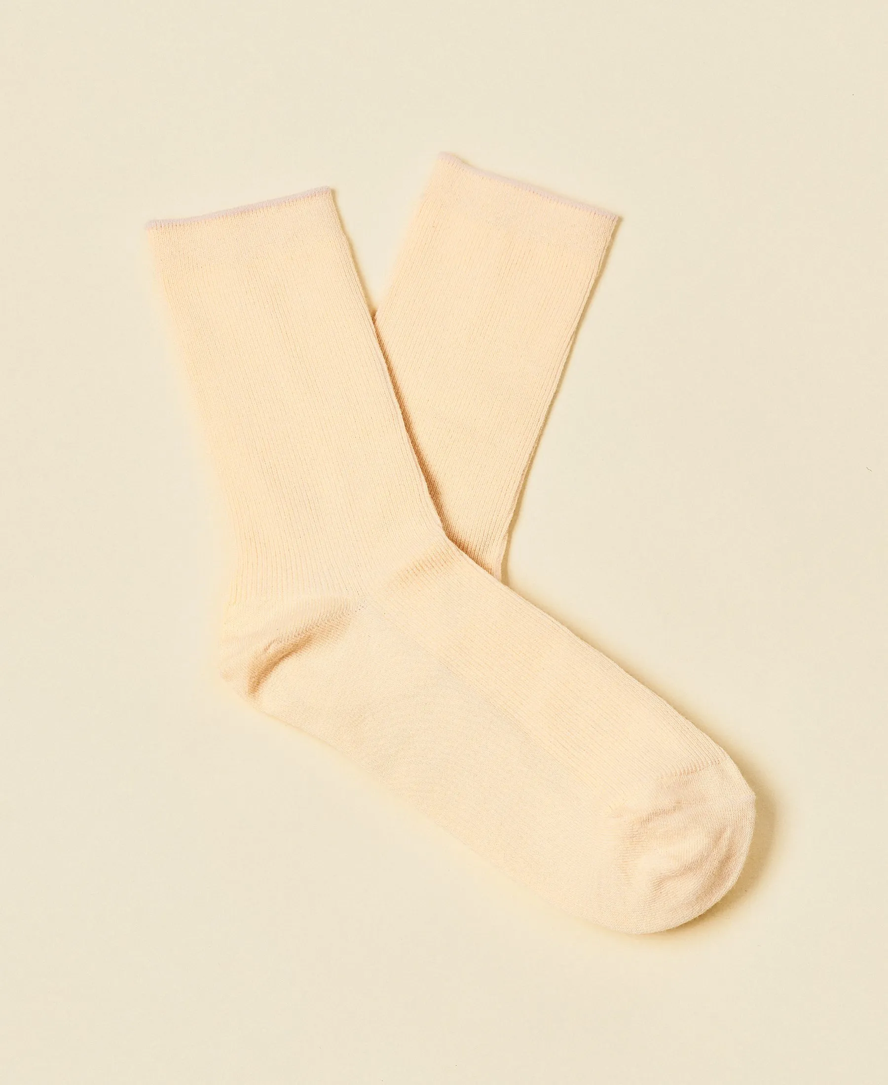 Women's Thin-Ribbed Cotton Socks Breeze - Apricot sold by Somatchi