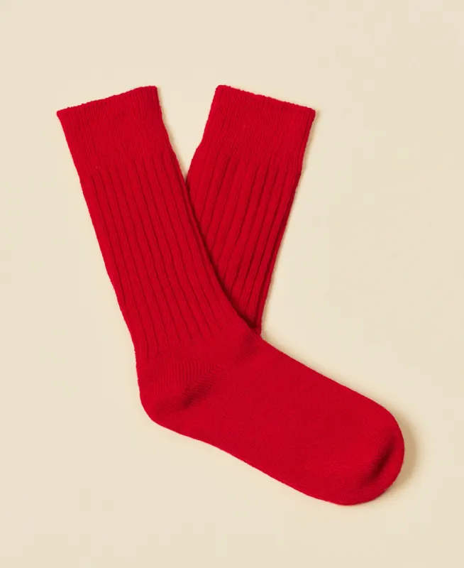 Women's Merino Wool Socks Dekra - Poppy Red sold by Somatchi