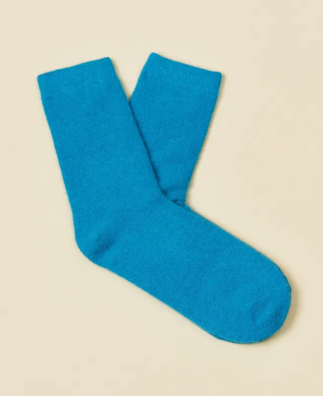 Women's Wool Crew Sock Mimi - Turquoise sold by Somatchi