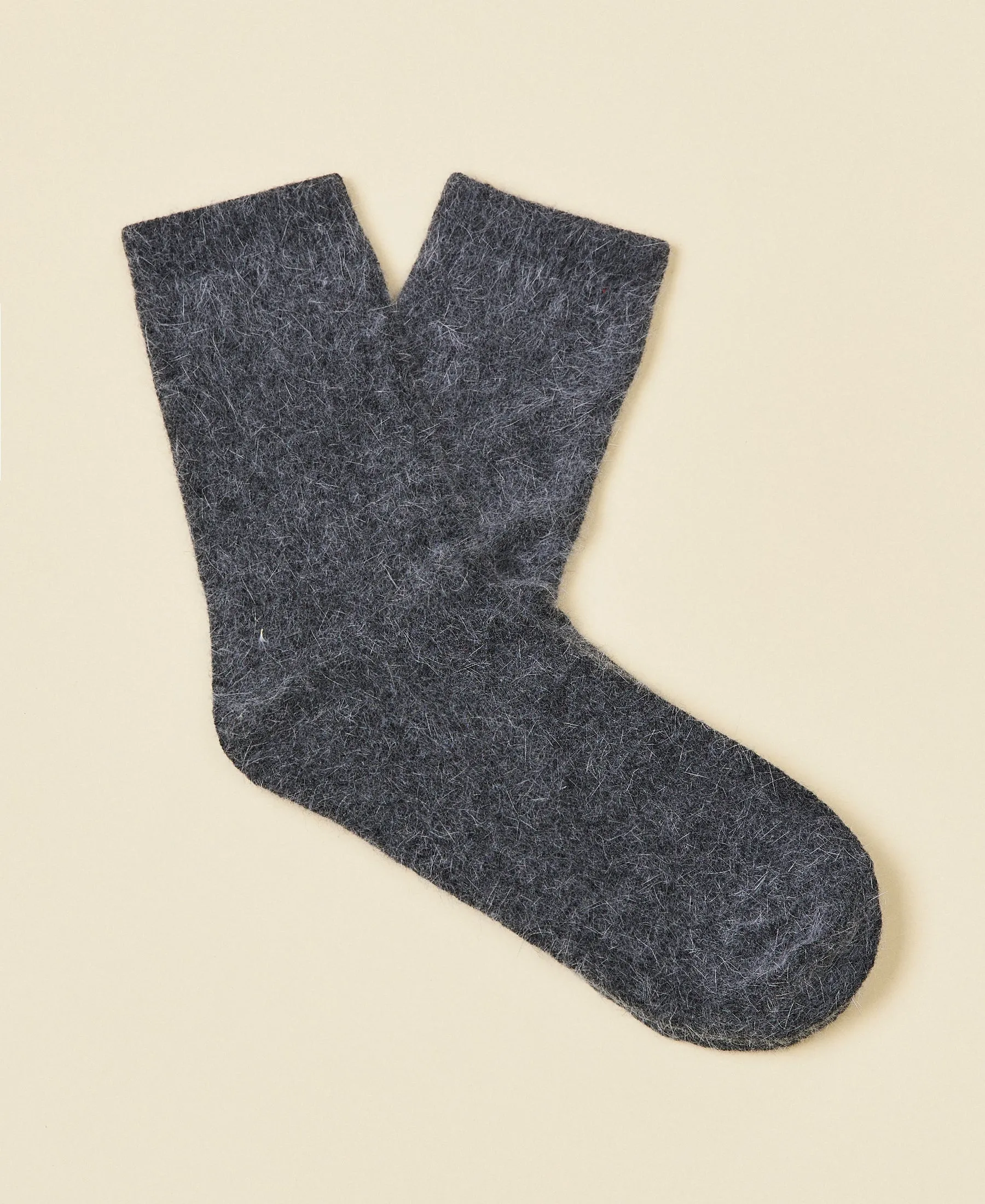 Women's Wool Crew Sock Mimi - Charcoal sold by Somatchi