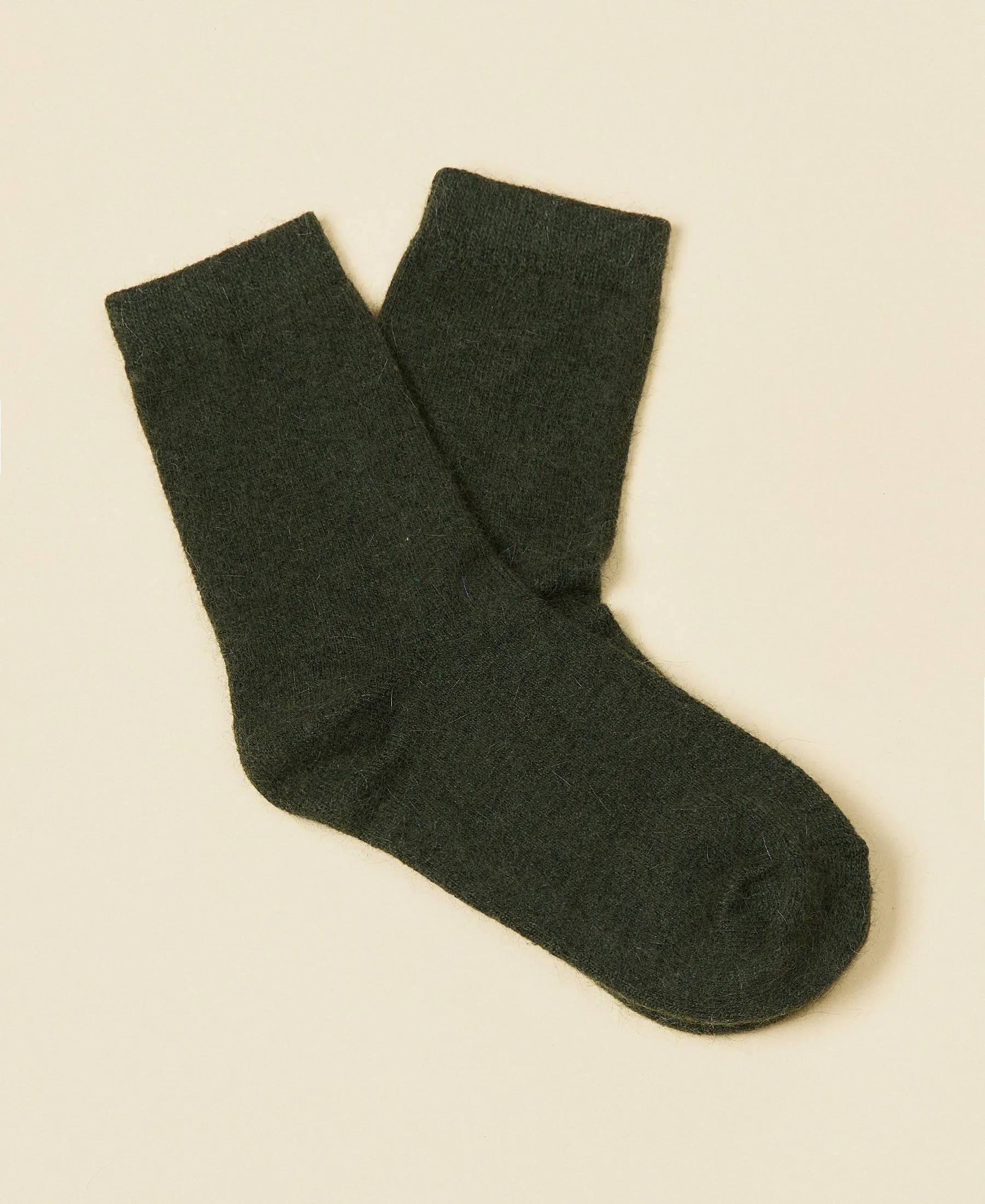 Women's Wool Crew Sock Mimi - Dark Pine sold by Somatchi