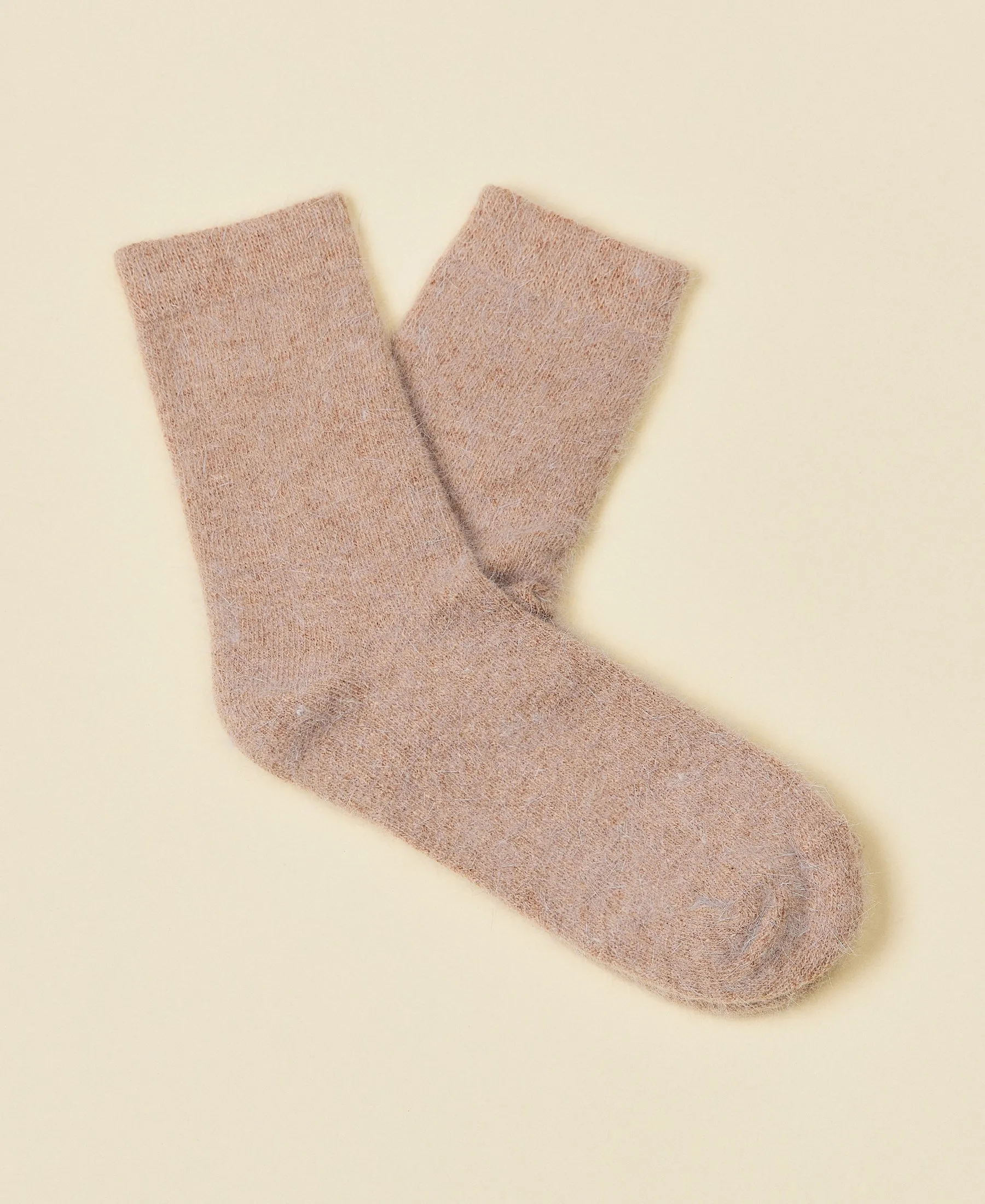 Women's Wool Crew Sock Mimi - Taupe sold by Somatchi