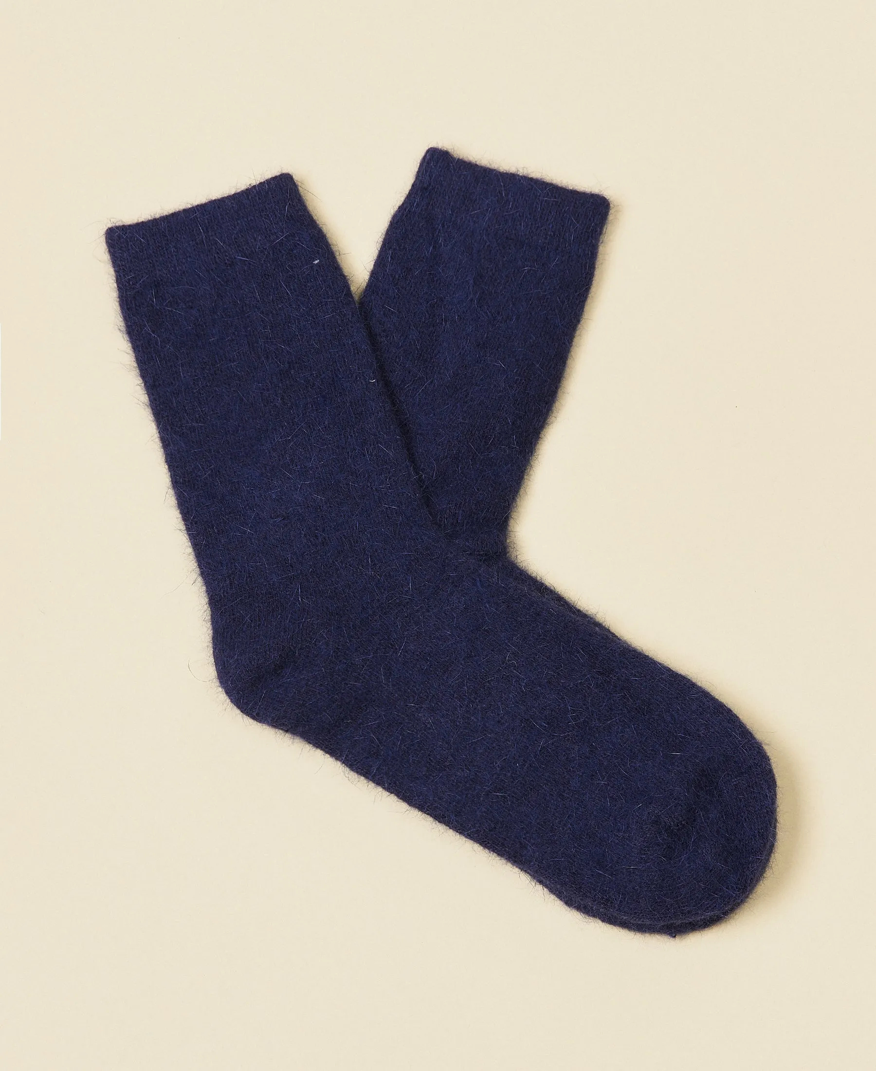 Women's Wool Crew Sock Mimi - Navy sold by Somatchi