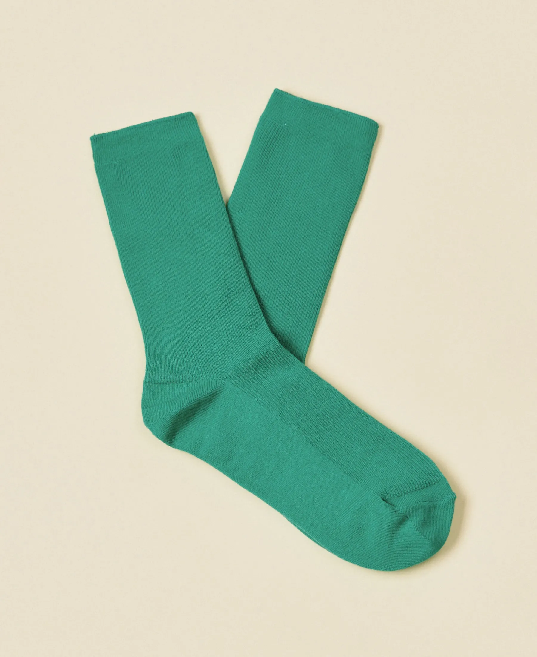 Women's Thin-Ribbed Cotton Socks Breeze - Emerald sold by Somatchi