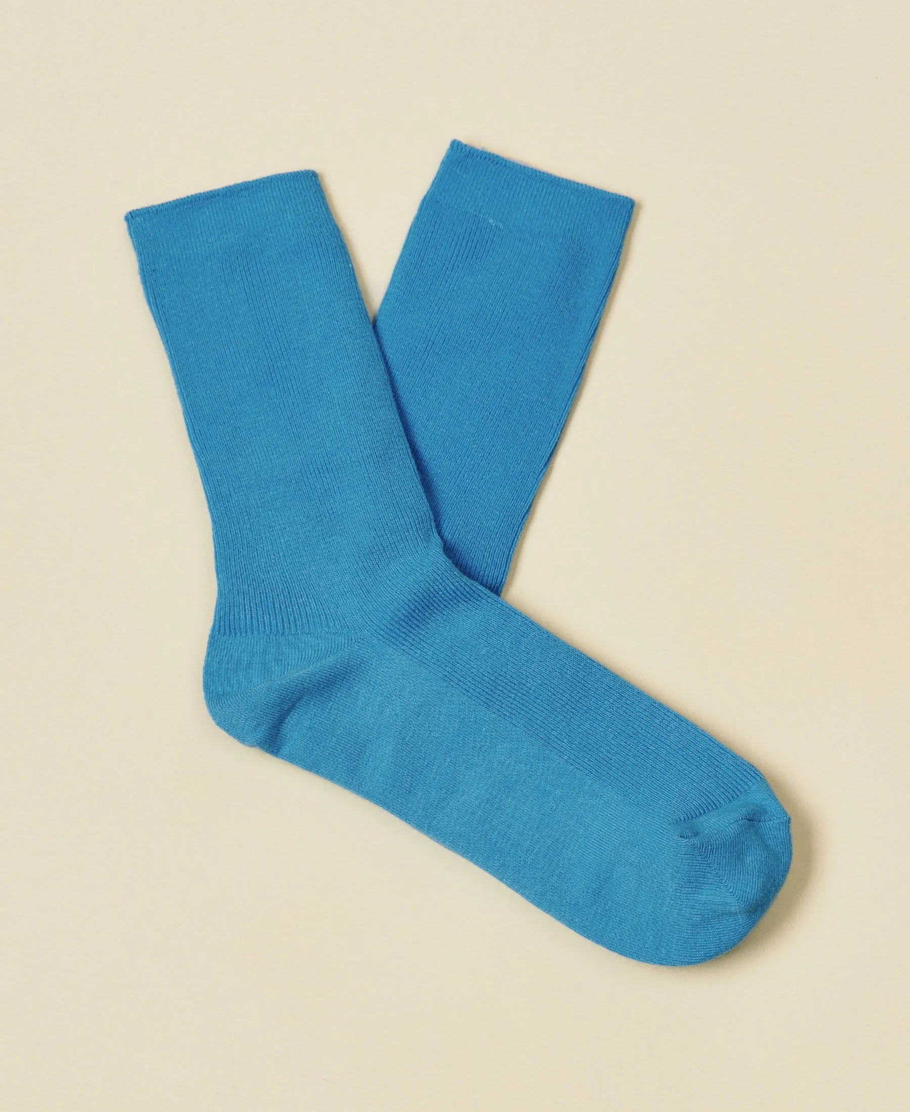 Women's Thin-Ribbed Cotton Socks Breeze - Azure sold by Somatchi